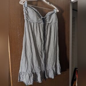 Striped strapless/ halter dress